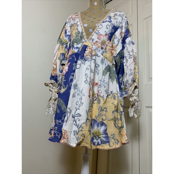 Agua Bendita Dress Womens Large Alex Kai Mini Babydoll Swim Cover Up Resort NEW - Picture 8 of 16